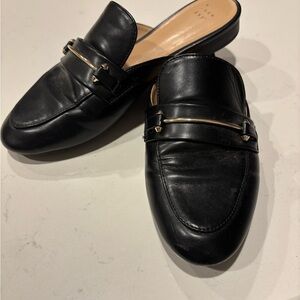a new day Black Mules with Gold Accent